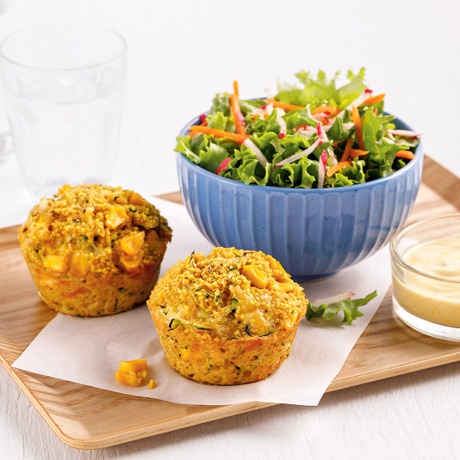 Muffins salés au couscous, maïs et fromage TIPIAK